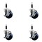 Service Caster 3.5'' SS Solid Poly Swivel 7/8'' Expanding Stem Caster Set with Brake, 4PK SCC-SSEX20S3514-SPUS-TLB-78-4 - alternate 1